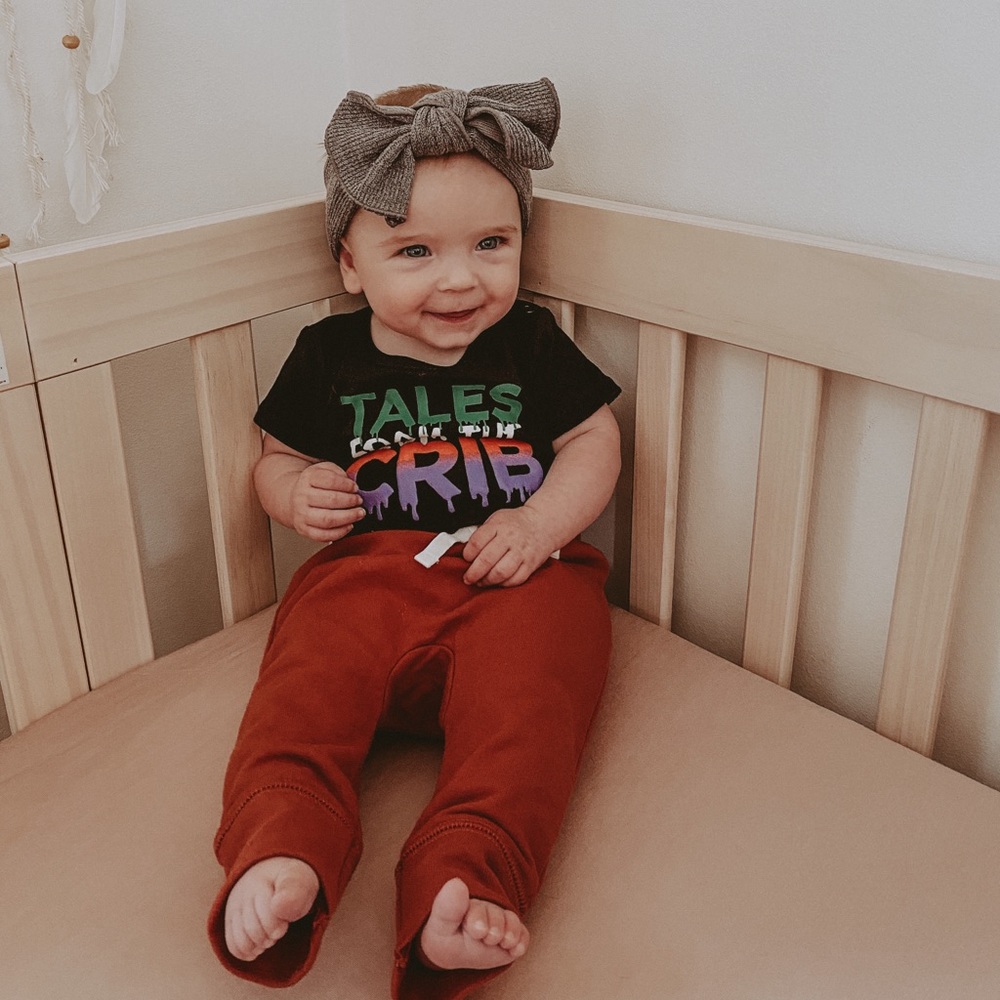 Olive + Scout Baby Oversized Gray Topknot Bow Headband Infant 6-12 Months
